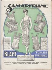 Lot papiers Samaritaine 1920-Echantillons tissus-Paris department store catalog