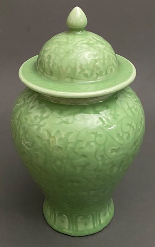 Pot couvert vase vert - , céladon