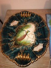 Plataux vert en porcelain H.Bequet Quaregnon made in Belgium