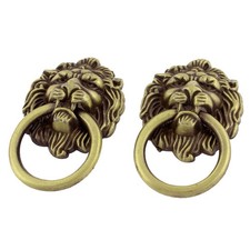 2pcs tête lion Poignée à