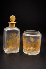 Ancien flacon + pot en verre