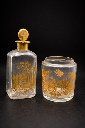 Ancien flacon pot - +,