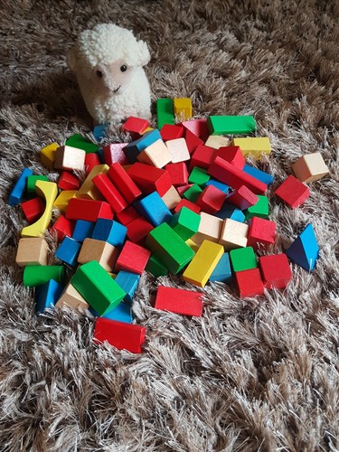 Lot cubes bois jouet enfant - cubes,