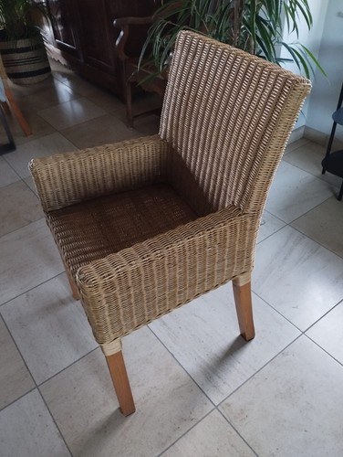 Chaises accoudoir osier - 6,