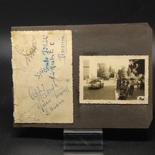 Postcard with autographs Fausto Coppi, Serse Coppi + two other photos