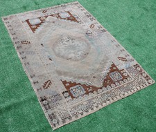 Tapis turc 44''x64'' vintage couleur claire sourde tapis laine primitive 114x...