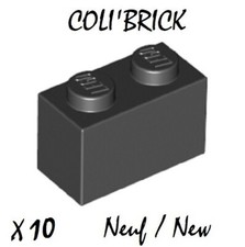 Lego 3004 - 10x Briques / Brick 1x2 - Noir / Black - 300426 - New Neuf