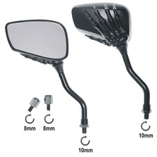 Miroir Retroviseurs Couple Custom Noir Moto Scooter A-Pro Adaptateur