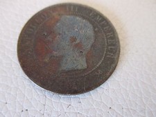 france piece de monnaie usée napoléon III Dix centimes 1856 b