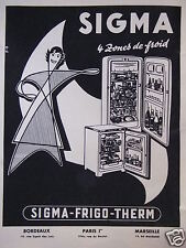 ADVERTISEMENT SIGMA FRIDGE THERM REFRIGERATOR 4 COLD ZONES