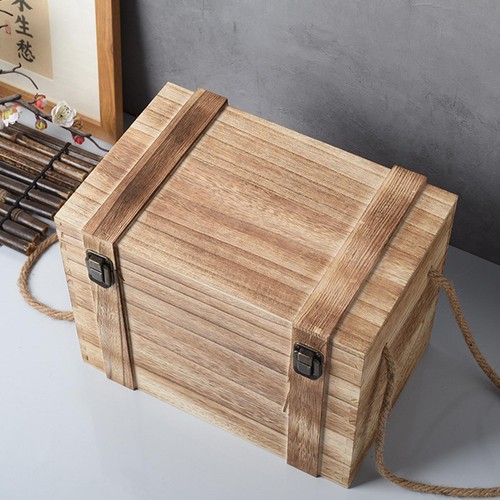 Boîte vin bois grande - en,