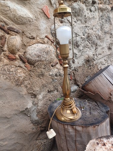 Ancien pied lampe dorée - ancien, de