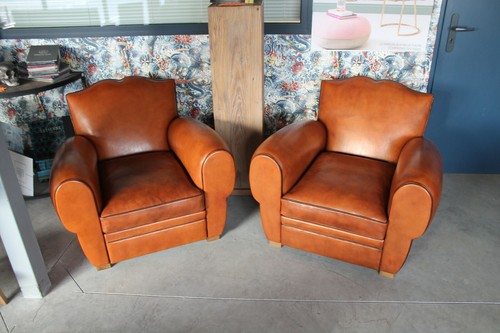 Paire fauteuil club cuir - fauteuil,