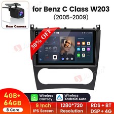 Cam+ 4+64GB Car Radio Stereo For Mercedes Benz C Class W203 CLK W209 GPS Carplay