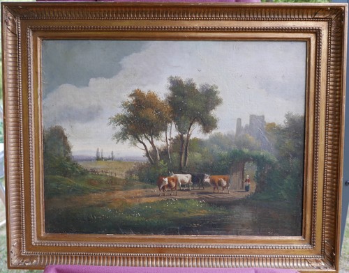 Tableau paysage rural animé - paysage,