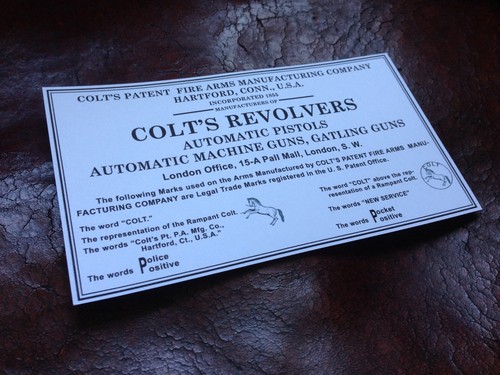 Colt revolvers label - colt's, sticker