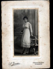 VIERZON (18) STUDIO PHOTOGRAPHY S. JOUSSE / WOMAN with ART DECO ARMCHAIR 1930