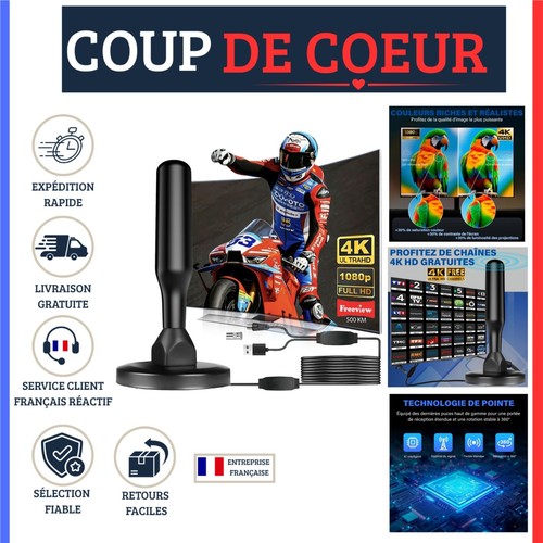 Antenne intérieure tnt hd - intérieure,