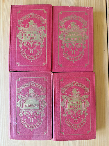 Bibliothèque rose illustré - bibliothèque,