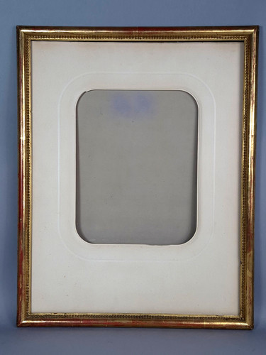 Cadre ancien perlé verre - cadre,