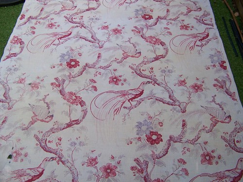 Ancien coupon tissu - tissu, lin
