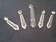 5 Exquisite Antique Vintage Cut Crystal Prisms Luster Lustre Lamp Chandelier