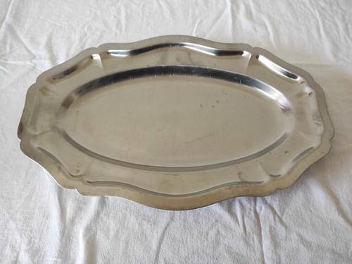 Plat service ovale - en, inox