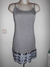 LEGERE ROBE JUST FOR YOU FINE BRETELLE GRISE BORD SATINE ET TULE T:S/M