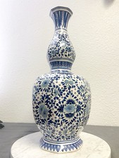 Grand vase gourde en faïence
