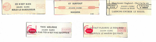 Lot etiquettes juke box - de,