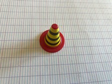 PLAYMOBIL OR OTHER RED SIGNALLING CONE BLACK & YELLOW STRIPE STICKER