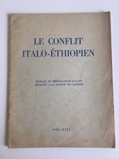 Le conflit ITALO-ETHIOPIEN mémorandum à la société des Nations 1935