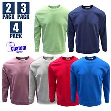 Sweatshirt Men's Plain BIG SIZE 100% Cotton Crew Neck Jumper Pullover Casual Top