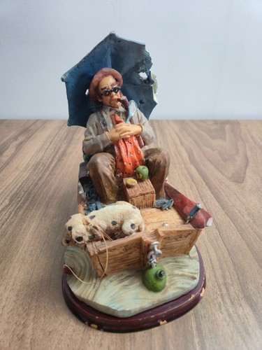 Figurine pêcheur barque - figurine,