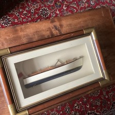 Vintage Chris Craft Style Speed Boat Half Hull Diorama Picture