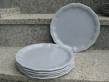 6 ASSIETTES PLATES FAÏENCE SALINS Couleur GRIS 25 cm