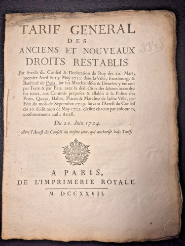 Livre rare 1727 - rare, tarif