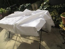 antique 19th Provence hand lace cotton piqué box spring top