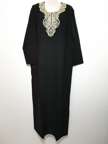 Abaya maxikleid noir - noir, coton