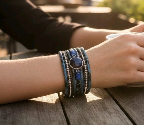 Bracelet manchette cuir - manchette,