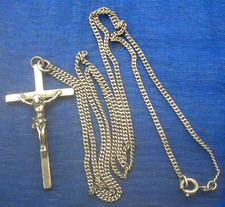 NECKLACE: Cross Christ pendant in silver 800 + silver chain 800