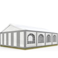 TOOLPORT Barnum Tente de réception 5x8 m Toile PE 450 N Gris-Blanc
