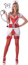 DEGUISEMENT SEXY+ , COSTUME, (ROBE+COIFFE) ADULTE , NAUGHTY NURSE , RUBIES / A1d