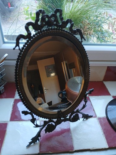 Grand miroir bronze louis - en,