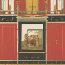 Décoration Architecture Pompéi Peinture murale - Lithographie originale XIXe
