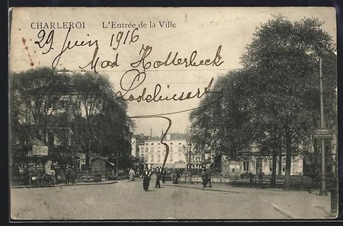 Cpa charleroi entrée - l´entrée, de
