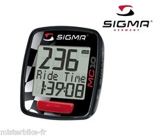 COMPTEUR DIGITAL SIGMA SPORT MOTO SCOOTER MC10 300 KM/H livré