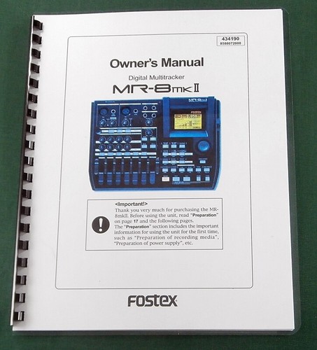 Fostex mkii instruction - mr-8,
