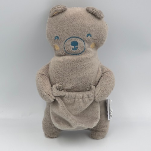 Doudou ours gris poche pabobo - gris,