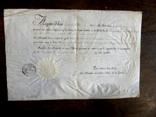 1816 diplome royal - royal, de